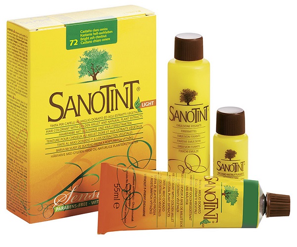 SANOTINT LIGHT TINTURA PER CAPELLI NUMERO 72 CASTANO CHIARO CENERE TUBO IN ASTUCCIO DI CARTONE 125 ML - farmascienza.it