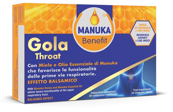 MANUKA BENEFIT GOLA THROAT 20 COMPRESSE MASTICABILI - farmascienza.it