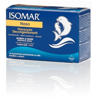 ISOMAR SOLUZIONE IPERTONICA ACQUA MARE 18 FLACONCINI MONODOSE 5 ML - farmascienza.it