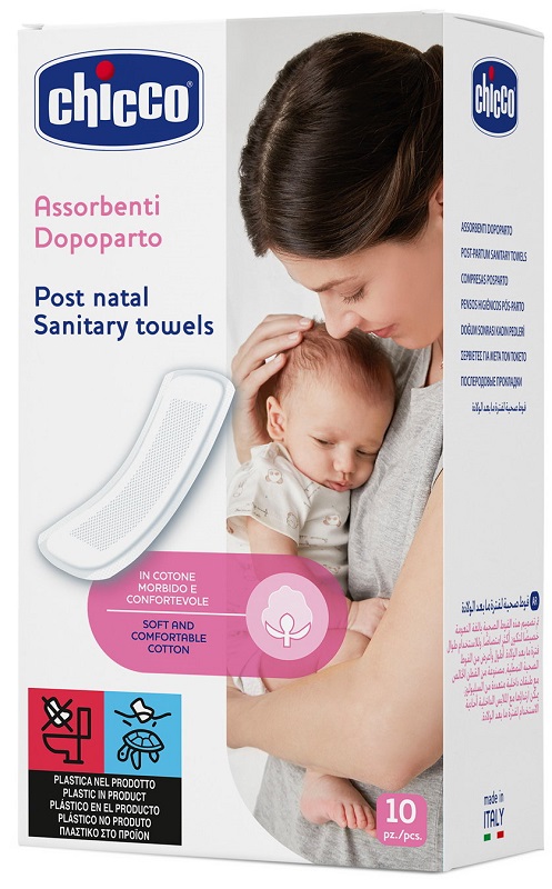 CHICCO MAMMA DONNA ASSORBENTI POSTPARTO COTONE 10 PEZZI - farmascienza.it