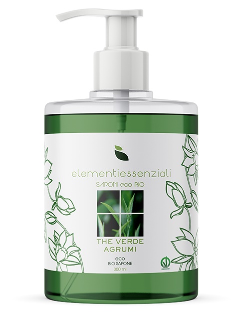 ELEMENTIESSENZIALI SAPONE ECO BIO THE VERDE AGRUMI 300ML - farmascienza.it