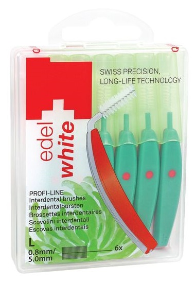 EDEL WHITE SCOVOLINO INTERDENTALE L 0,8MM 6 PEZZI - farmascienza.it