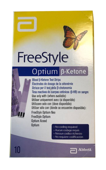 STRISCE MISURAZIONE CHETONEMIA OPTIUM BETA KETONE 10 PEZZI - farmascienza.it