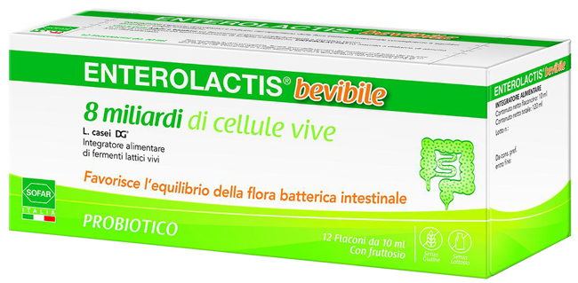 ENTEROLACTIS BEVIBILE 12 FLACONCINI DA 10 ML SOFAR - farmascienza.it