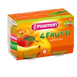 PLASMON OMOGENEIZZATO 4 FRUTTI 2 X 104 G - farmascienza.it
