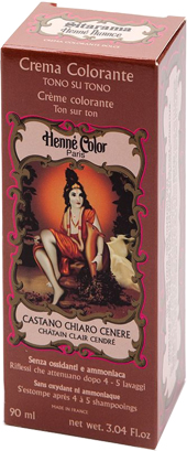 HENNE NUANCE CASTANO CHIARO CENERE CREMA HENNE COLOR CREMA COLORANTE PRONTA ALL'USO - farmascienza.it