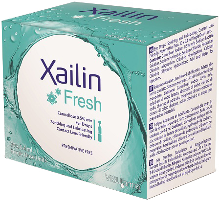 XAILIN FRESH GOCCE OCULARI CARBOSSIMETILCELLULOSA 0,5% 30 FLACONCINI MONODOSE 0,4 ML - farmascienza.it