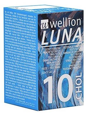 WELLION LUNA 10 STRIPS STRISCE PER MISURAZIONE COLESTEROLO - farmascienza.it
