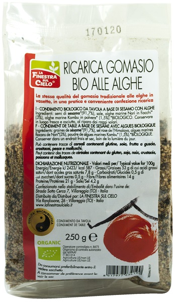 RICARICA GOMASIO ALLE ALGHE BIO 250 G - farmascienza.it