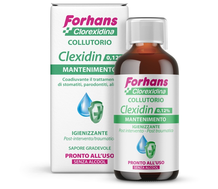 FORHANS COLLUTORIO CON CLOREXIDINA 0,12 CLEXIDIN SENZA ALCOOL 200 ML - farmascienza.it