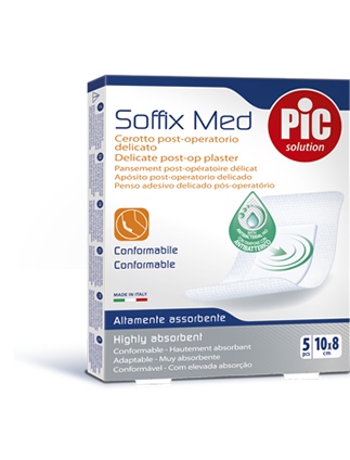 CEROTTO PIC SOFFIX MED IN TNT CON TAMPONE CENTRALE ASSORBENTE STERILE MONOUSO 10X8 CM ANTIBATTERICO 5 PEZZI - farmascienza.it