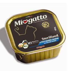MIOGATTO STERIL PESCE AZZURRO/SALMONE GRAIN FREE 100 G - farmascienza.it