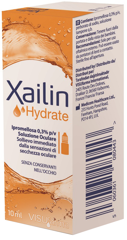XAILIN HYDRATE GOCCE OCULARI IPROMELLOSA 0,3% FLACONE MULTIDOSE 10 ML - farmascienza.it