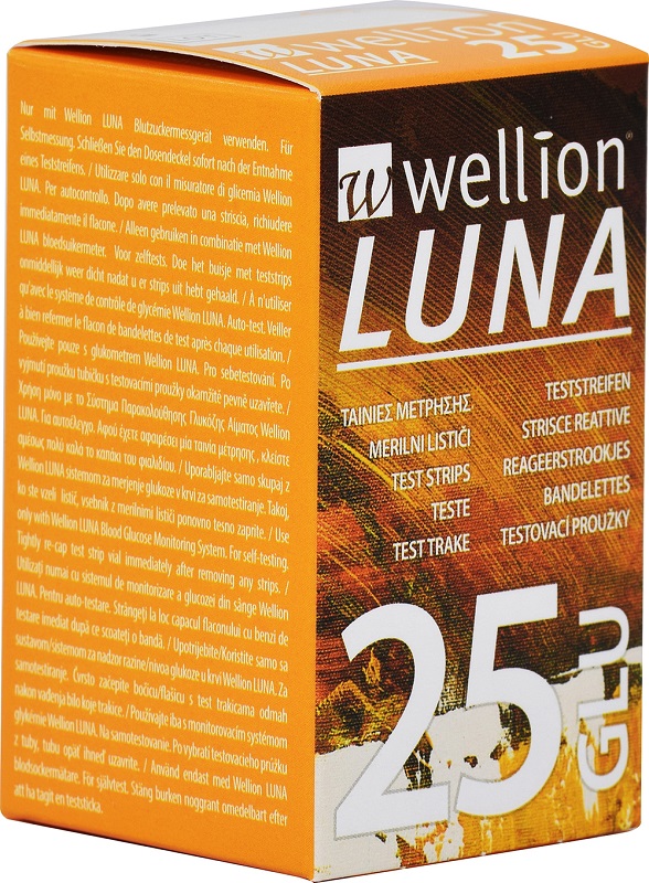 WELLION LUNA 25 STRIPS STRISCE PER MISURAZIONE GLICEMIA - farmascienza.it