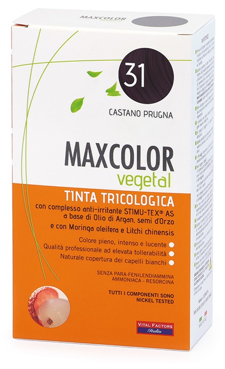MAXCOLOR VEGETAL TINTA TRICOLOGICA 31 CASTANO PRUGNA 140 ML - farmascienza.it
