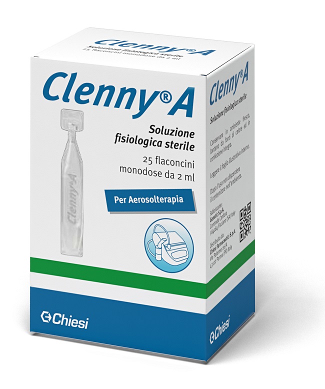 CLENNY A SOLUZIONE FISIOLOGICA STERILE PER AEROSOLTERAPIA 25 FLACONCINI MONODOSE DA 2 ML - farmascienza.it