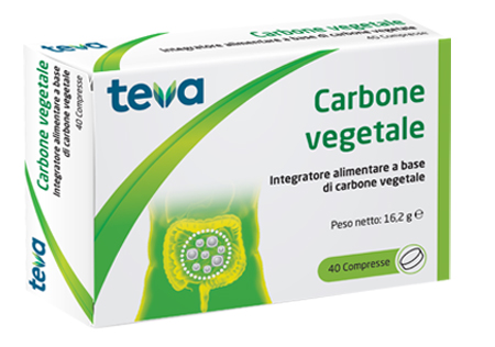 CARBONE VEGETALE TEVA 40 COMPRESSE 16,2 G - farmascienza.it