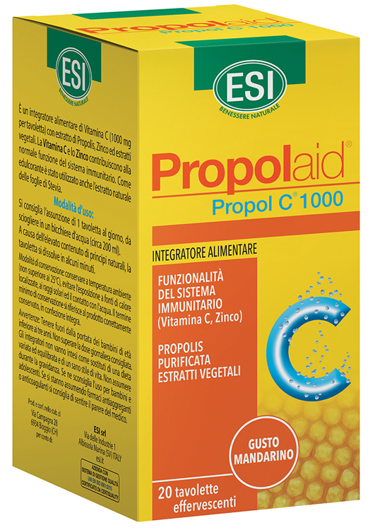 ESI PROPOLAID PROPOL C 1000 MG 20 TAVOLETTE EFFERVESCENTI - farmascienza.it