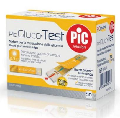 STRISCE MISURAZIONE GLICEMIA PIC GLUCOTEST 50 PEZZI - farmascienza.it