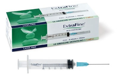 SIRINGA EXTRAFINE 5 ML GAUGE 23 0,60X30MM 10 PEZZI - farmascienza.it