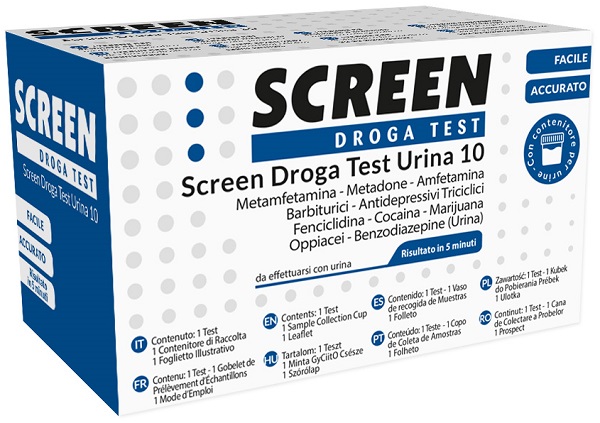 DROGA TEST CHE RILEVA 10 DROGHE TRAMITE URINA RISULTATO PER OGNI DROGA ANALIZZATA SCREEN DROGA TEST URINA 10 - farmascienza.it