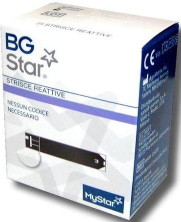 STRISCE REATTIVE MISURAZIONE GLICEMIA BGSTAR MYSTAR 25 PEZZI - farmascienza.it