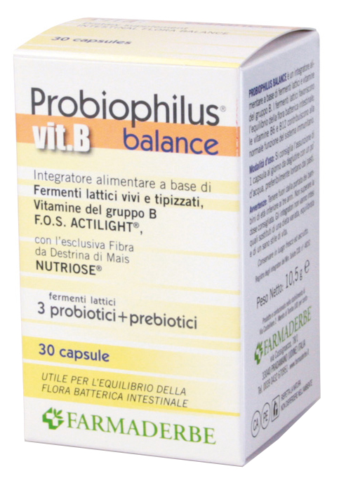 PROBIOPHILUS VIT B BALANCE 30 CAPSULE - farmascienza.it