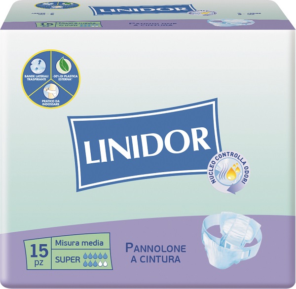PANNOLONE LINIDOR SUPER PANNOLINO A CINTURA MM 15 PEZZI - farmascienza.it