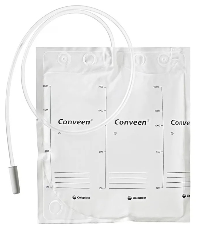 SACCA LETTO CONVEEN BASIC CON MANIGLIA CAPACITA' 2000ML LUNGHEZZA TUBO 100CM NO SCARICO CONFEZIONE DA 30 PEZZI - farmascienza.it