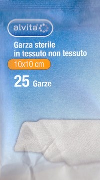ALVITA GARZA STERILE IN TESSUTO NON TESSUTO 10X10CM 25 PEZZI - farmascienza.it
