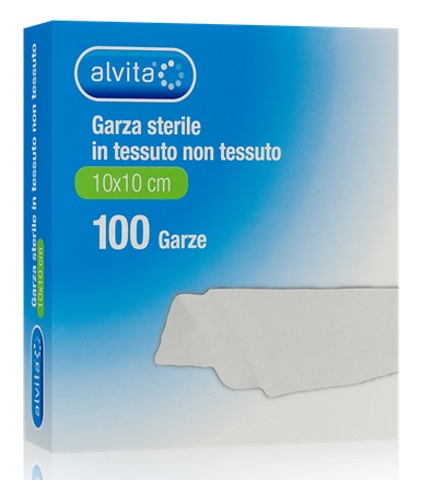ALVITA GARZA STERILE IN TESSUTO NON TESSUTO 10X10CM 100 PEZZI - farmascienza.it