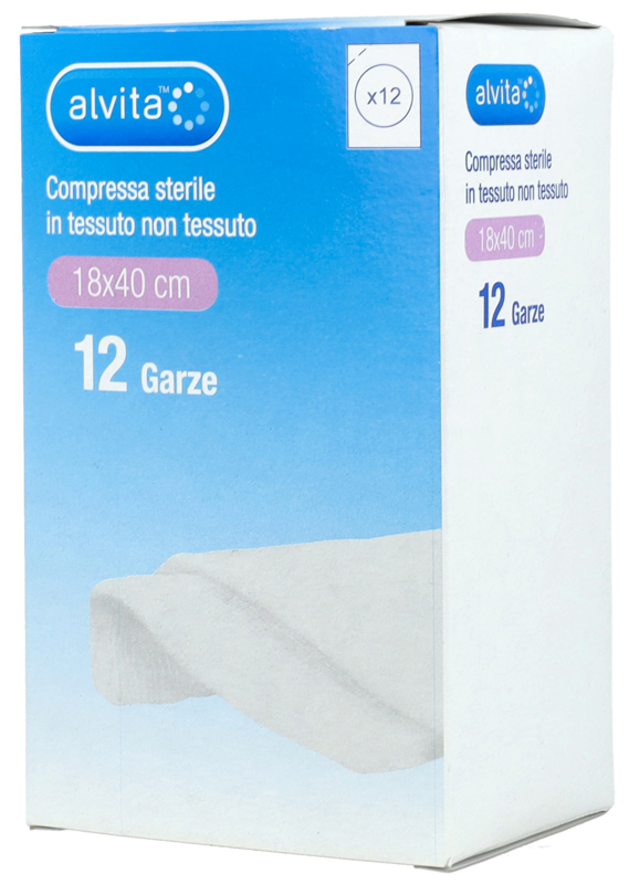 ALVITA GARZA STERILE IN TESSUTO NON TESSUTO 18X40CM 12 PEZZI - farmascienza.it