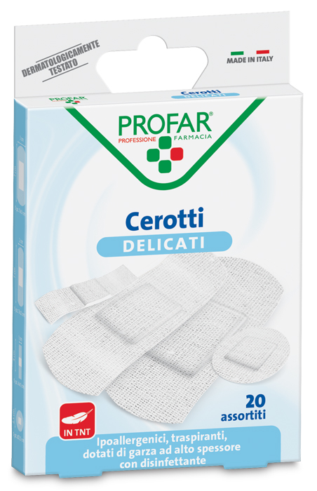 CEROTTO TESSUTO NON TESSUTO DELICATO ASSORTITI 20 PEZZI PROFAR - farmascienza.it