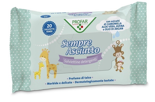 SALVIETTINE UMIDIFICATE SEMPRE ASCIUTTO 20 PEZZI PROFAR - farmascienza.it