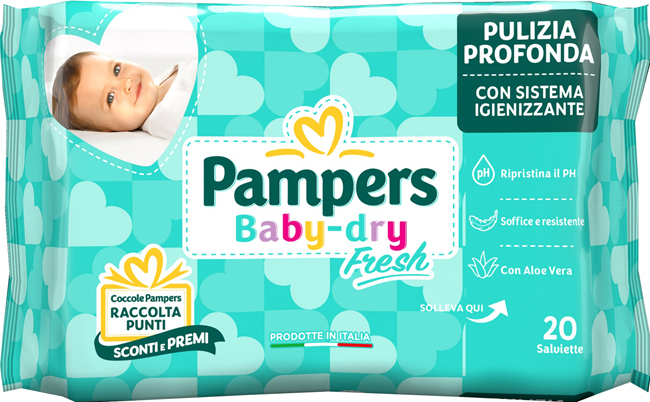 SALVIETTINE UMIDIFICATE PAMPERS BABY FRESH 30% + CONSISTENTE 20 PEZZI - farmascienza.it