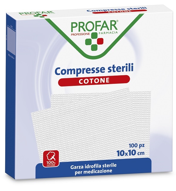 COMPRESSE IN COTONE 100 PEZZI 10 X 10 CM PROFAR - farmascienza.it