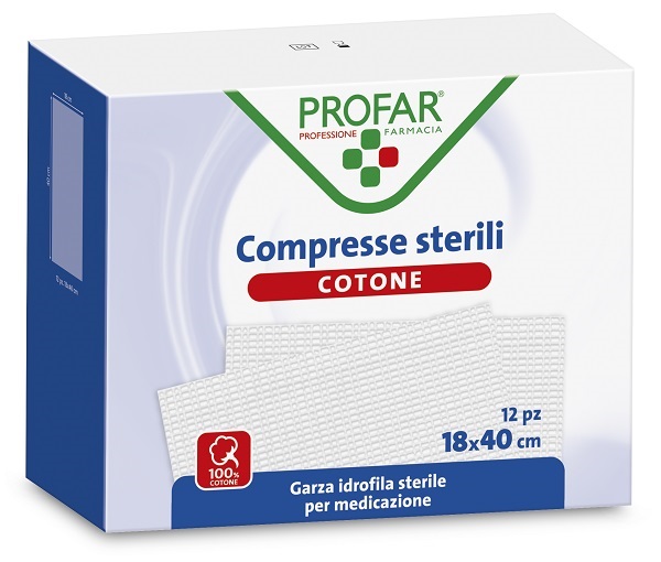 COMPRESSE IN COTONE 12 PEZZI 18 X 40 CM PROFAR - farmascienza.it