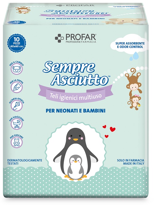 SEMPRE ASCIUTTO TELI IGIENICI MULTIUSO 10 PEZZI PROFAR - farmascienza.it