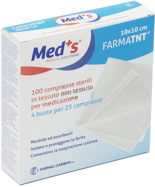 GARZA COMPRESSA MEDS FARMATNT IN TESSUTO NON TESSUTO 10X10CM 100 PEZZI - farmascienza.it