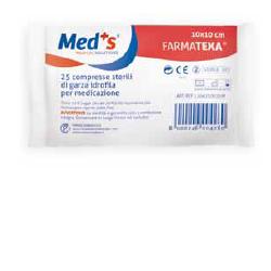 GARZA COMPRESSA IDROFILA MEDS FARMATEXA 12/8 10X10CM 25 PEZZI - farmascienza.it