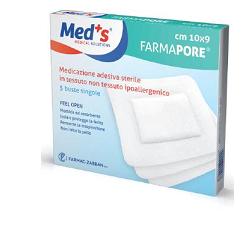 CEROTTO STERILE CON TAMPONE DI GARZA CENTRALE E BORDI ADESIVI MEDS FARMAPORE 6X9 CM 5 PEZZI - farmascienza.it