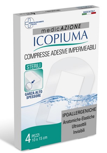 ICOPIUMA GARZA COMPRESSA MEDICATA POSTOPERATORIA 10X15 CM 4 PEZZI - farmascienza.it