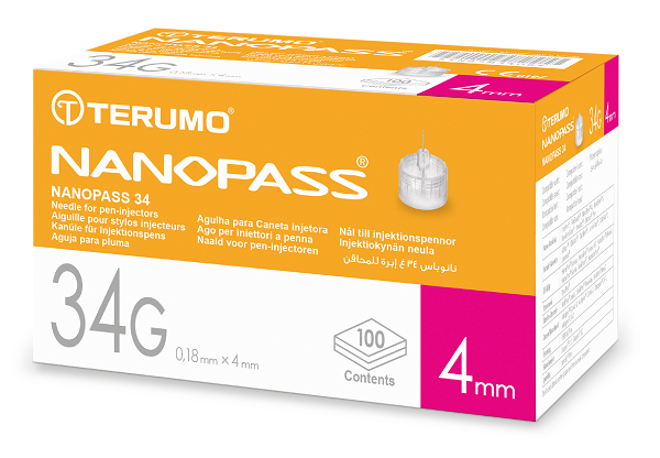AGO PER PENNA DA INSULINA NANOPASS 34 GAUGE LUNGHEZZA 4 MM 100 PEZZI - farmascienza.it