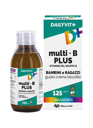 DAILYVIT+ MULTI B PLUS VITAMINE DEL GRUPPO B PER BAMBINI E RAGAZZI GUSTO CREMA BISCOTTO 125 ML - farmascienza.it
