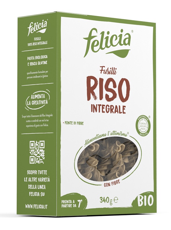 FELICIA BIO RISO INTEGRALE FUSILLI 340 G - farmascienza.it