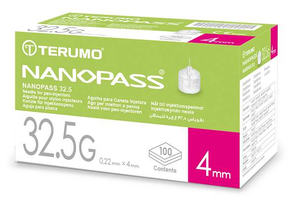 AGO PER PENNA DA INSULINA NANOPASS 32,5 GAUGE LUNGHEZZA 4 MM 100 PEZZI - farmascienza.it