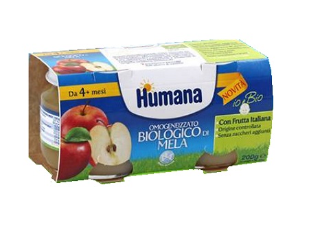 HUMANA OMOGENEIZZATO MELA BIO 2 VASETTI 100G - farmascienza.it