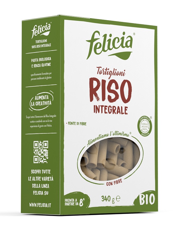 FELICIA BIO RISO INTEGRALE TORTIGLIONI 340 G - farmascienza.it