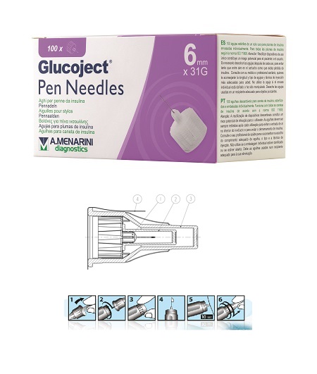 AGO PER PENNA DA INSULINA GLUCOJECT LUNGHEZZA 6 MM GAUGE 31 100 PEZZI - farmascienza.it