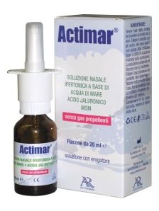 ACTIMAR SOLUZIONE NASALE SPRAY SALINA 3% CON ACIDO IALURONICO + MSM 20 ML CON EROGATORE - farmascienza.it